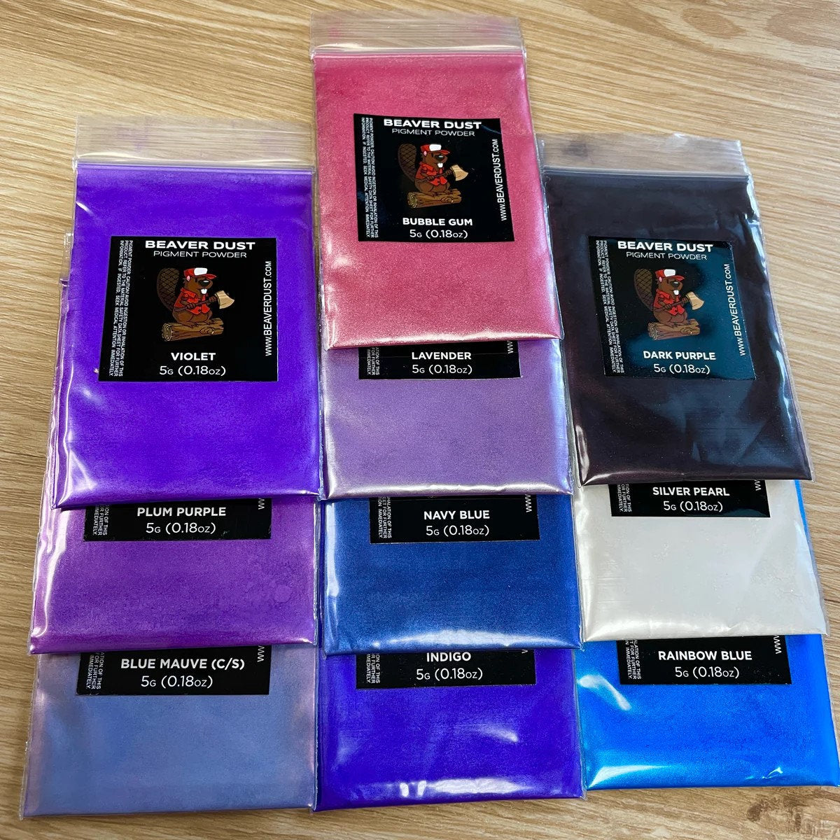 Mica Powder - Variety Pack 8 (Cool Purple/Blue) - Mica Powder For Epoxy Resin, Candle & Soap Making, Make Up, Art and Much More. - TMResinsupplies